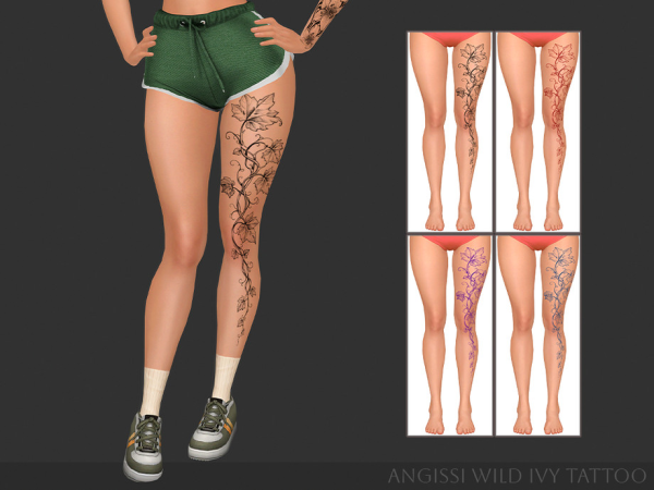 Mix Wild Ivy Tattoo by ANGISSI - The Sims 4 custom content