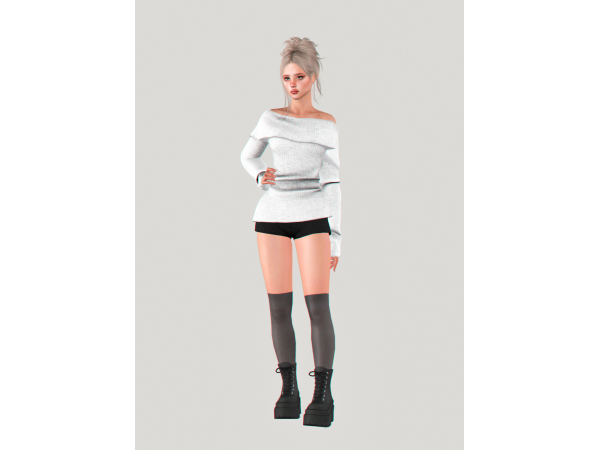 Alpha [CHAMIS]SWEATER&SHORTS - The Sims 4 custom content
