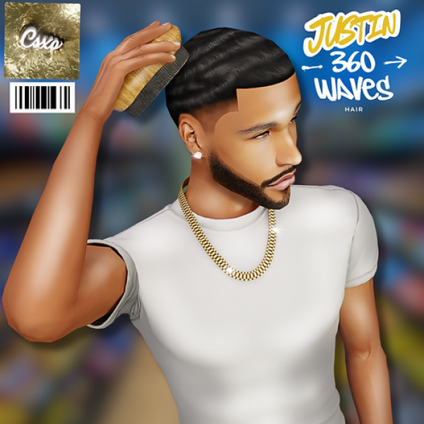 Alpha Justin 360 Waves & Sul Sul Wave Butter Functional Durag Set by simsfinds - The Sims 4 custom content