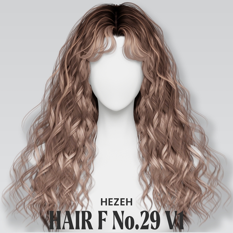 Alpha [Hezeh]FHair No.29 V1 by hezeh - The Sims 4 custom content
