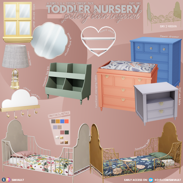 Alpha PB Inspired Nursery+Toddler Set by simsfinds - The Sims 4 custom content