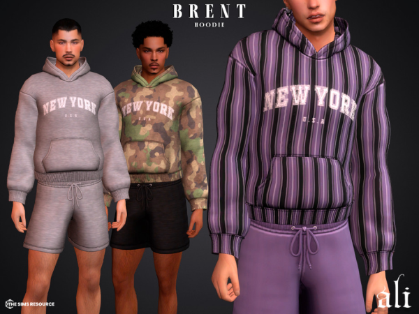 Mix BRENT hoodie by ali1 - The Sims 4 custom content