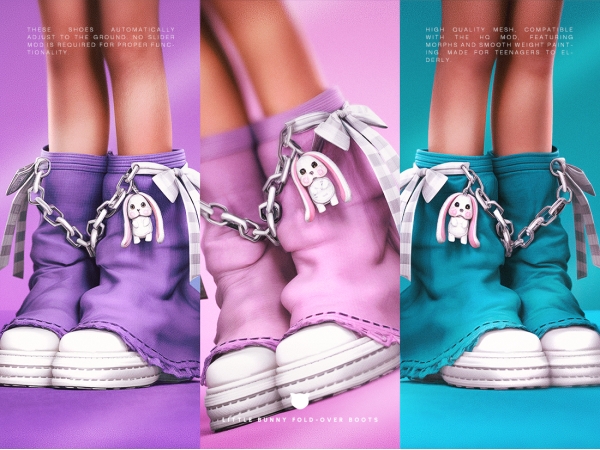 Alpha Little Bunny Fold Over Boots - The Sims 4 custom content
