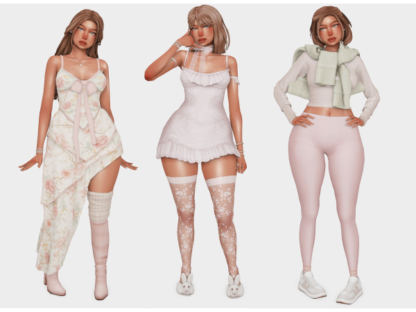 Maxis Match blush pink looks sims 4 lookbooks by boujeesimss - The Sims 4 custom content