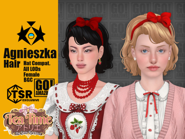 Maxis Match Agniezska Hair (Tea Time Atelier) - The Sims 4 custom content