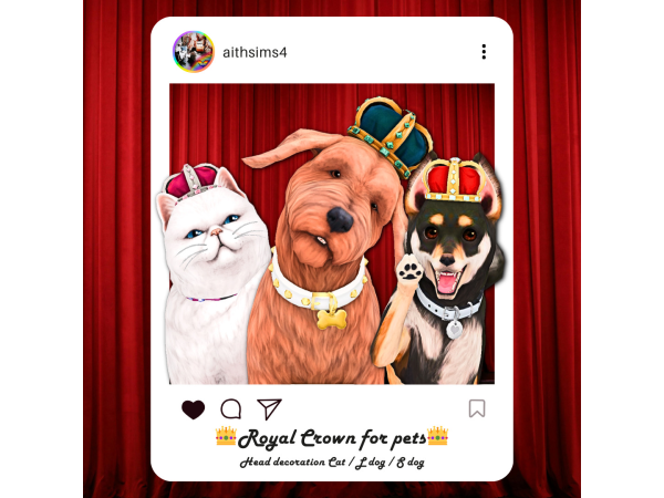 Maxis Match Royal Crown for Pets by aithsims - The Sims 4 custom content