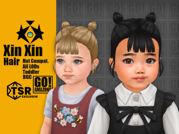 Maxis Match Xin Xin hair - The Sims 4 custom content