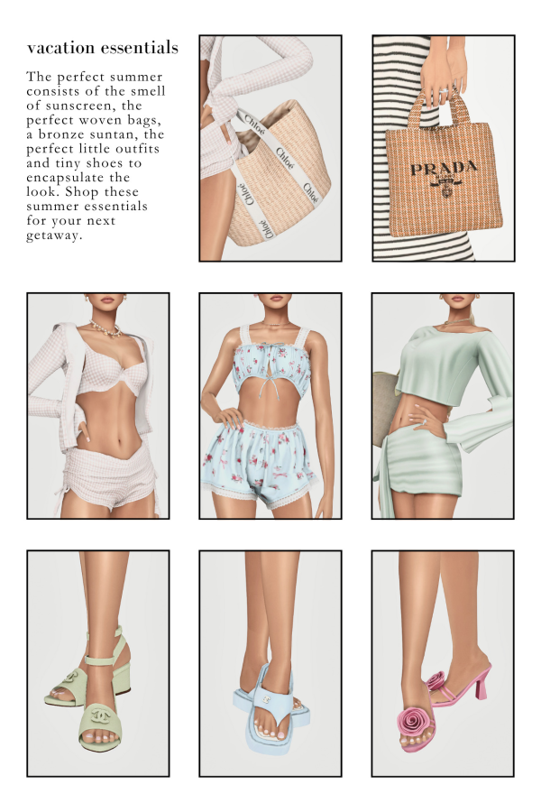 Maxis Match Vacation Essentials Lookbook by simsfinds - The Sims 4 custom content