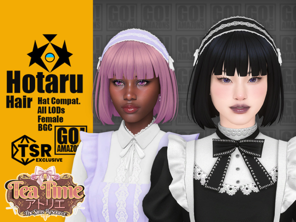 Maxis Match Hotaru Hair (Tea Time Atelier) - The Sims 4 custom content