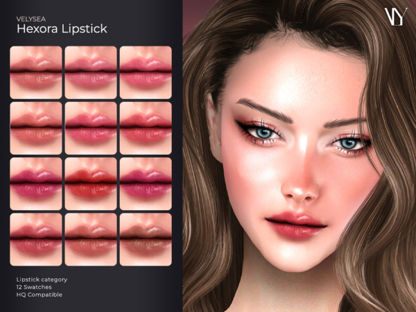 Alpha VELYSEA Hexora Lipstick by VELYSEA - The Sims 4 custom content