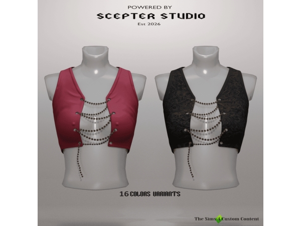 Alpha Veloria Ctop Lace up by Scepter - The Sims 4 custom content