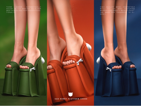 Alpha Sad Bunny Platform Shoes by madcat - The Sims 4 custom content