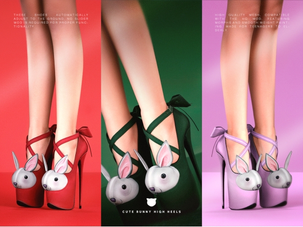 Alpha Cute Bunny High Heels - The Sims 4 custom content