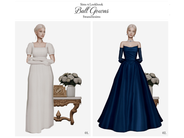Mix Ball Gowns Ft. Rosalie Langford by swanettesims - The Sims 4 custom content
