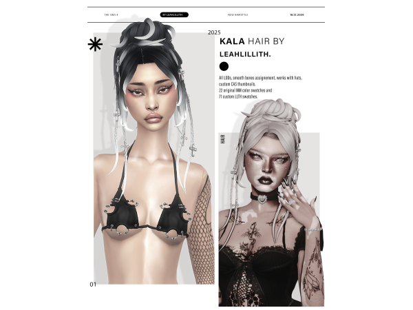 Maxis Match Kala Hairstyle + Accessories by leahlillith - The Sims 4 custom content