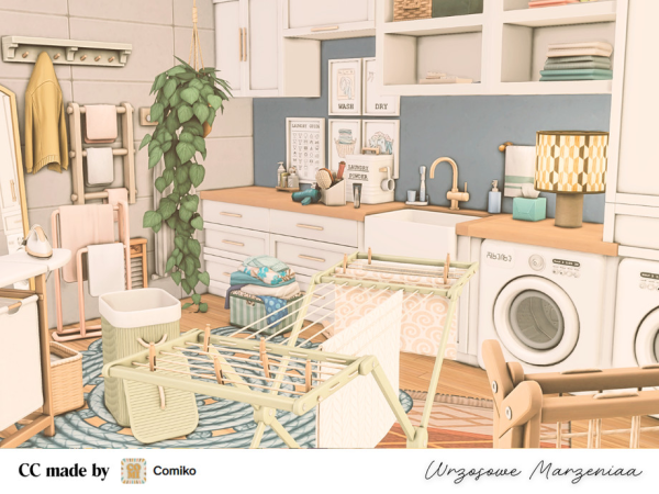 Maxis Match Boho Laundry Room - The Sims 4 custom content