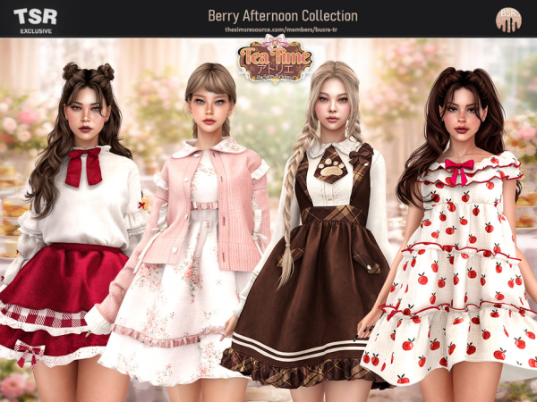 Alpha SET Tea Time Berry Afternoon Collection BD1658 - The Sims 4 custom content