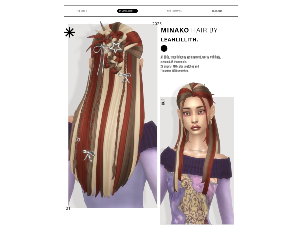 Maxis Match Minako Hairstyle + Accessories by leahlillith - The Sims 4 custom content