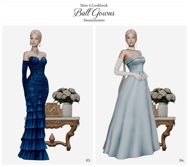 Mix Ball Gowns Ft. Rosalie Langford by simsfinds - The Sims 4 custom content
