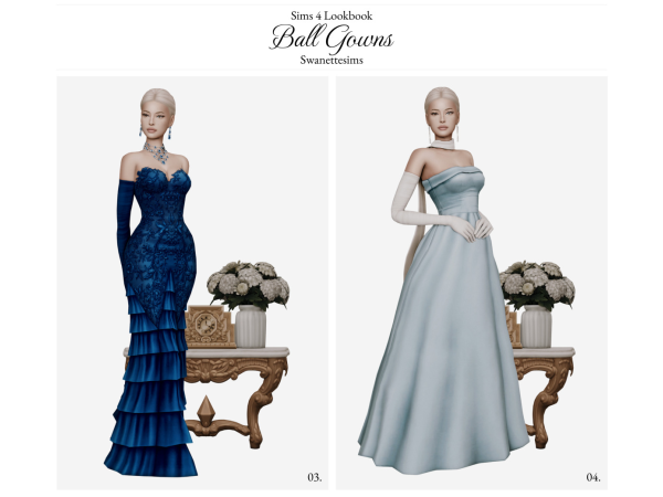 Mix Ball Gowns Ft. Rosalie Langford by swanettesims - The Sims 4 custom content