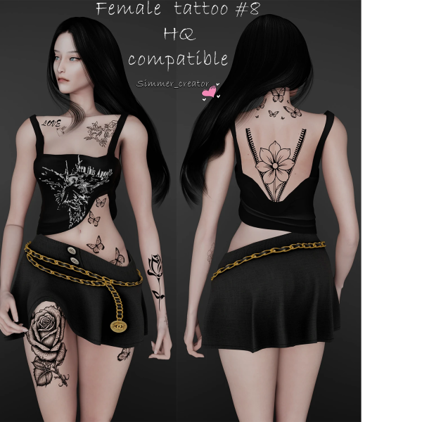 Mix Female tattoo #8 by thesimsresource - The Sims 4 custom content