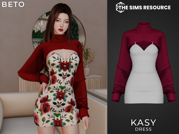 Alpha Kasy (Dress) by Beto_ae0 - The Sims 4 custom content
