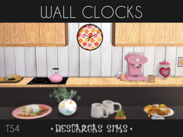 Alpha Wall Clocks - The Sims 4 custom content