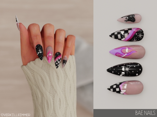 Alpha Bae nails - The Sims 4 custom content