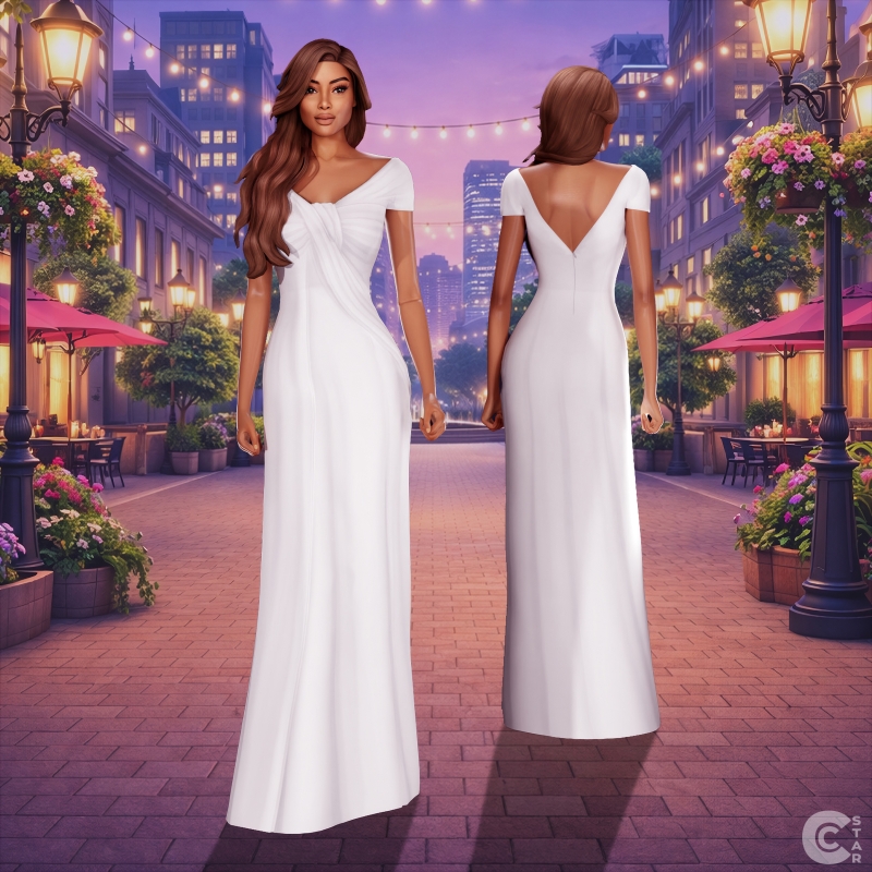 Maxis Match Draped Column Gown cool_content_star by cool_content_star - The Sims 4 custom content