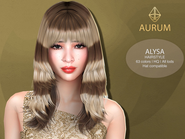 Alpha Aurum Alysa racoon hairstyle (alpha) - The Sims 4 custom content