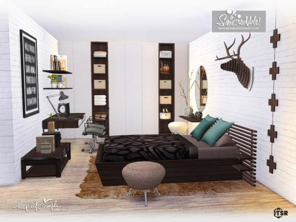 Mix Keep Life Simple Bedroom - The Sims 4 custom content