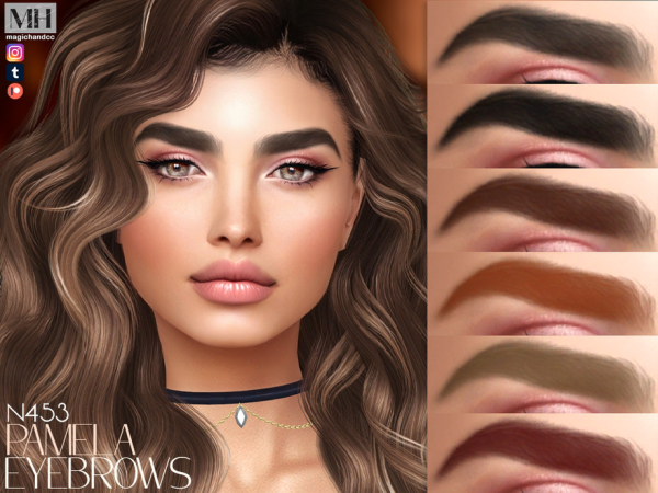 Alpha Pamela Eyebrows N453 - The Sims 4 custom content