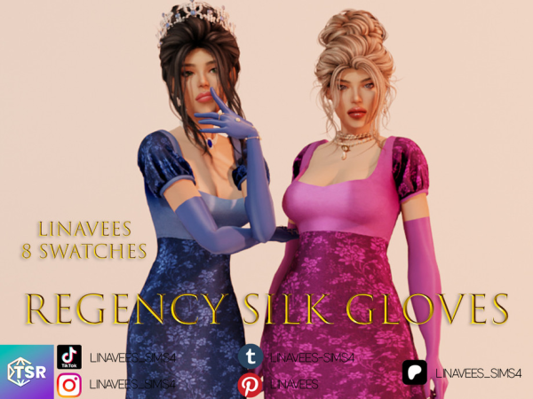 Alpha REYNA REGENCY SILK GLOVES by linavees - The Sims 4 custom content