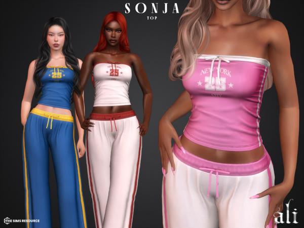 Alpha SONJA top by ali1 - The Sims 4 custom content
