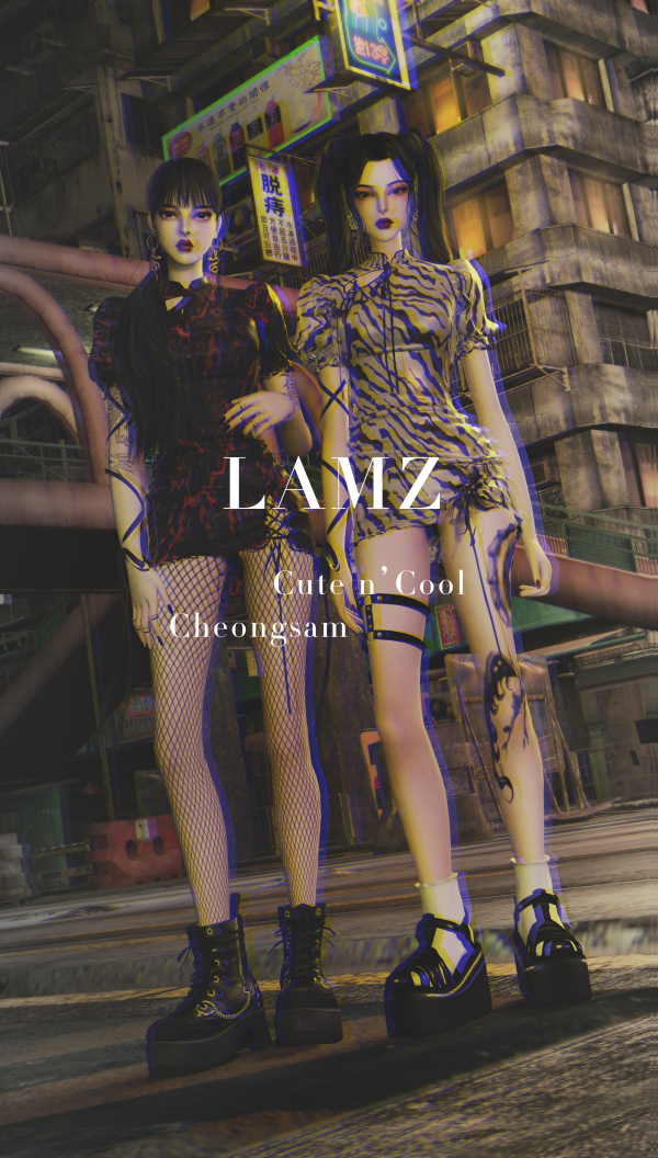 Alpha LAMZ cute n’ cool cheongsam by simsfinds - The Sims 4 custom content