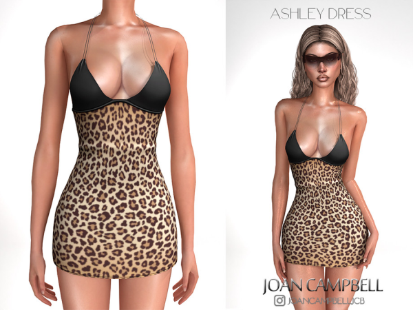 Alpha ASHLEY DRESS by Joan_Campbell_Beauty_ - The Sims 4 custom content